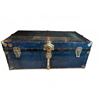 Image 1 : Union Trunk & Luggage Co. Blue Metal Trunk with Brass Hardware