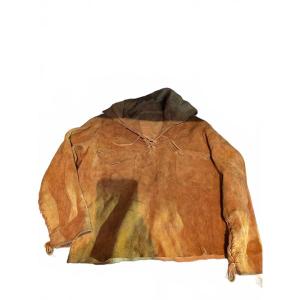 Handmade Suede Leather Pullover with Lace Up Sleeves