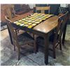 Image 2 : Wooden Dining Table with Five Assorted Chairs