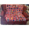 Image 1 : Two-Seater Red Tufted Upholstered Loveseat Sofa