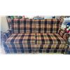 Image 1 : Vintage Mid-Century Plaid Hide A Bed Sofa