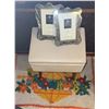 Image 2 : Two Metal 5x7 Picture Frames and Small Vinyl Stool