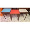 Image 5 : 3 Square Tapered Leg Tables and Metal Recipe Box