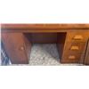 Image 1 : Wood Desk With Three Drawers And Cabinet