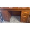 Image 3 : Wood Desk With Three Drawers And Cabinet