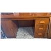 Image 4 : Wood Desk With Three Drawers And Cabinet