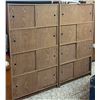 Image 1 : Oak Finish Sliding Door Storage Cabinets