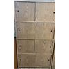 Image 3 : Oak Finish Sliding Door Storage Cabinets