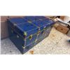 Image 3 : Large Blue Metal and Brass Trunk (Contents Not Included)