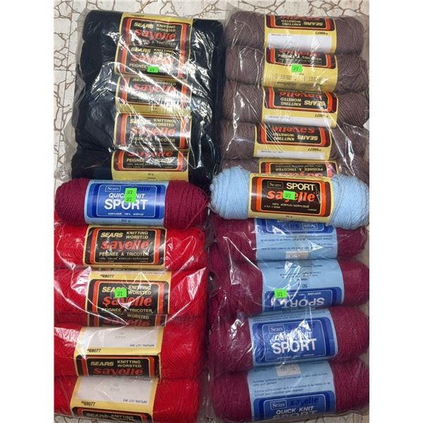 Sears Sayelle and Sport Acrylic Yarn Lot