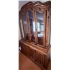 Image 6 : Solid Wood China Cabinet With Glass Doors and Ornate Detailing