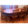 Image 1 : Oak Dining Table With 8 Upholstered Chairs