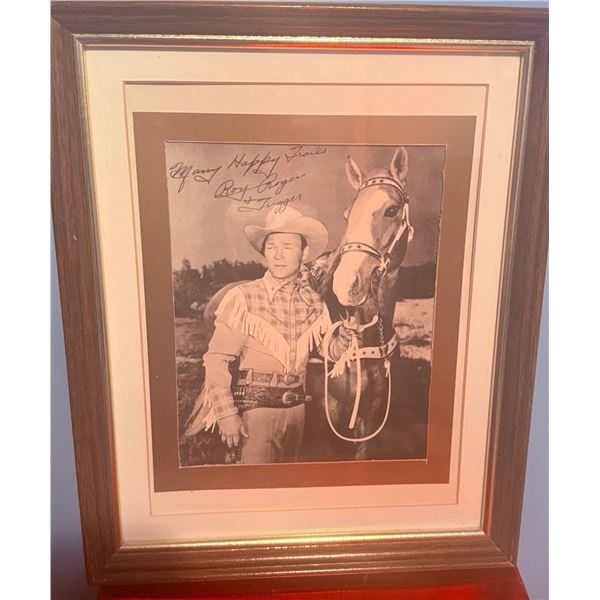 Framed Roy Rogers and Trigger Signed Photograph
