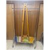 Image 1 : Wood Coat Tree, Chrome Garment Rack and Carpet Rug Samples