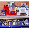 Image 2 : Workshop Tools and Hardware Lot with Red Toolbox and Vintage Radio