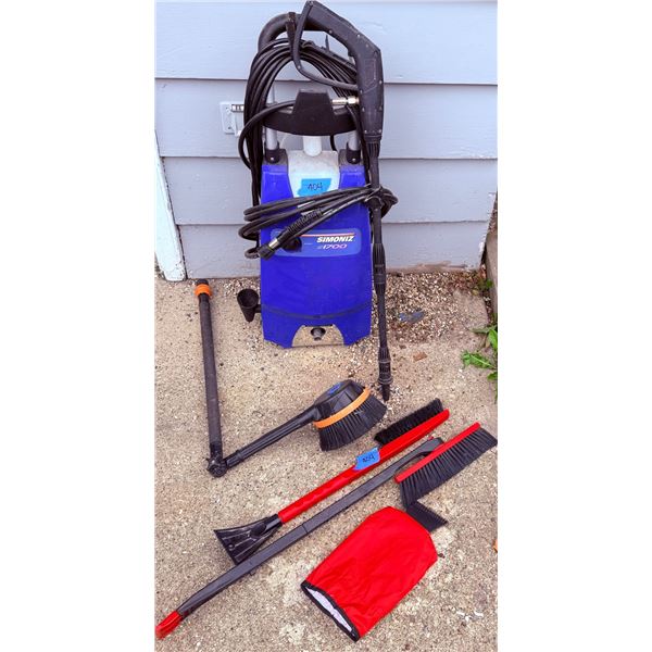 Simoniz 1700 Pressure Washer with Brushes and Attachments