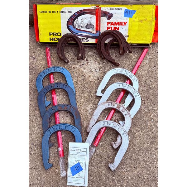Pro Horseshoe Pitching Set with Metal Horse Shoes and Stakes