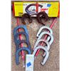 Image 1 : Pro Horseshoe Pitching Set with Metal Horse Shoes and Stakes