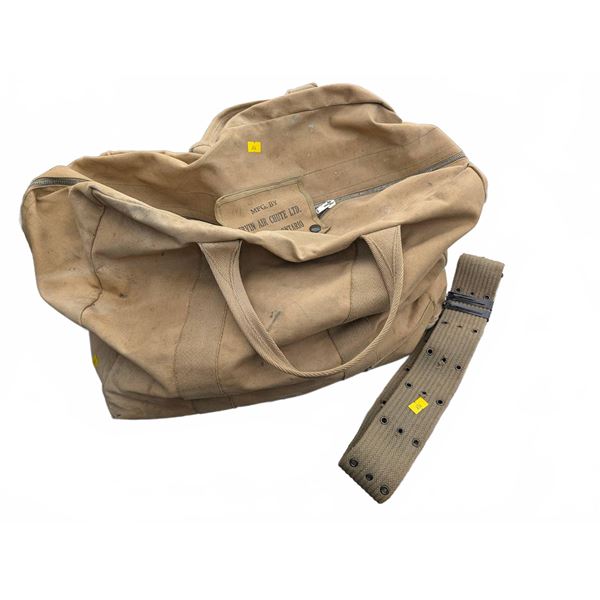 Irvin Air Chute Ltd. Military Canvas Bag and Web Belt