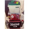 Image 1 : Outdoor Lot with Oscar and Coleman Coolers, Drakkar Noir Bag, Thermoses, Towels, and Water Balloons