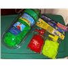 Image 3 : Outdoor Lot with Oscar and Coleman Coolers, Drakkar Noir Bag, Thermoses, Towels, and Water Balloons