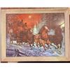 Image 1 : Framed Winter Stagecoach Scene Print