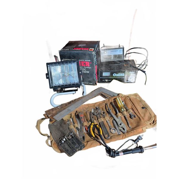 Hand Tools, Portable Work Light, and Battery Charger Lot