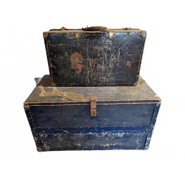 Jobsite Tool Storage Chest and Antique Suitcase