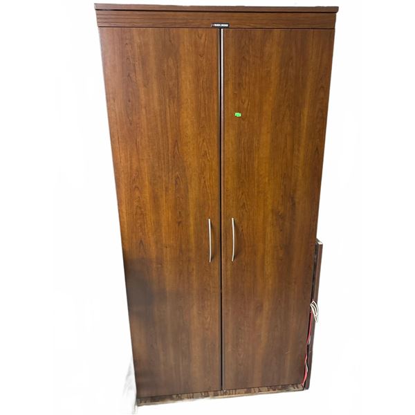 Tall Double Door Laminate Storage Cabinet with Shelves