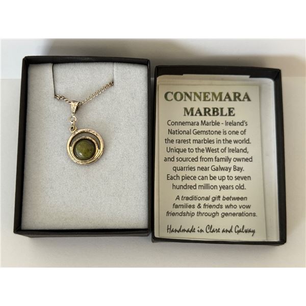 Handmade Sterling Silver Connemara Marble Necklace Made in Ireland