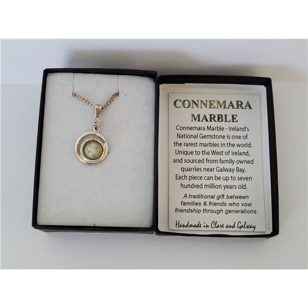 Handmade Sterling Silver Connemara Marble Necklace Made in Ireland