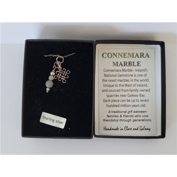 Handmade Sterling Silver Connemara Marble Necklace Made in Ireland