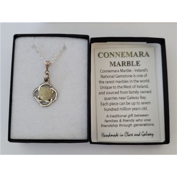 Handmade Sterling Silver Connemara Marble Necklace Made in Ireland