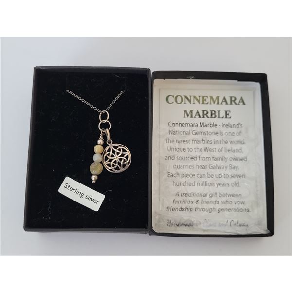 Handmade Sterling Silver Connemara Marble Necklace Made in Ireland