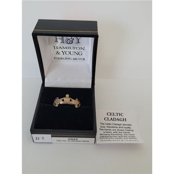 Sterling Silver Celtic Cladagh Ring