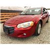 Image 2 : PARKSVILLE - "NO RESERVE" 2004 CHRYSLER SEBRING RED 208097 KMS - 149119-2