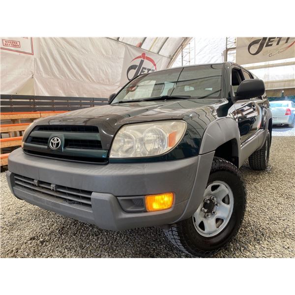 PARKSVILLE - 2003 TOYOTA 4RUNNER GREEN 350489 KMS - 001448