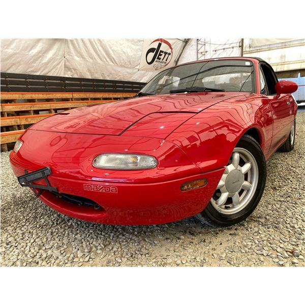 "NO RESERVE" PARKSVILLE - 1990 MAZDA MIATA RED 300654 KMS - 105614-3A