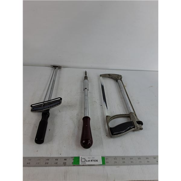 Hand Saw, Yankee Spiral Ratchet Screwdriver, Torque Wrench