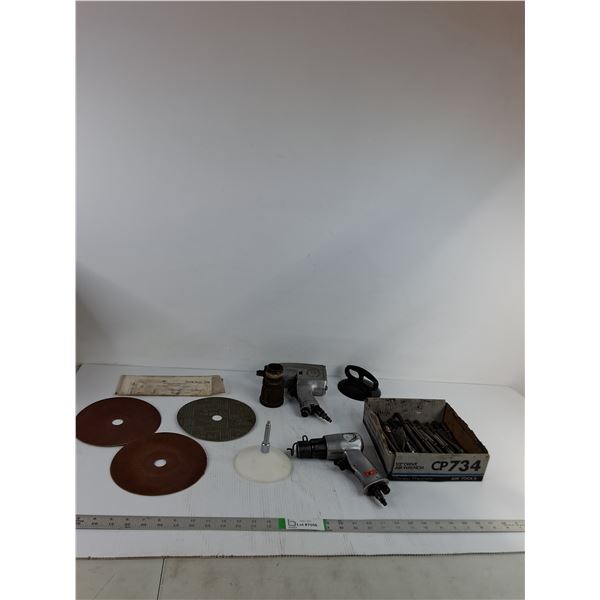 Abrasive Sanding Disc, Air Chisel Bits, Pneumatic Air Hammer, MIsc ( all as is)