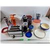 Image 1 : Water Bottles, Plastic Containers, Toastmaster Toaster, Measuring Pitchers, Bowls, Misc