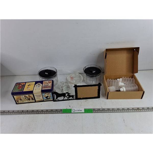 Crystal Santa Tea Light Holder, Damaged, Vacuum Containers, Decorator Bottle Set, Picture Frame, Mis