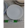 Image 3 : Ceramic & Plastic Dining Plates, Glass & Milk Glass Bowls