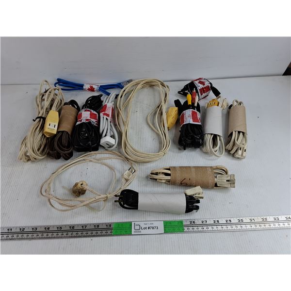 Assorted Extension Cords, Power Cords, Ethernet Cable