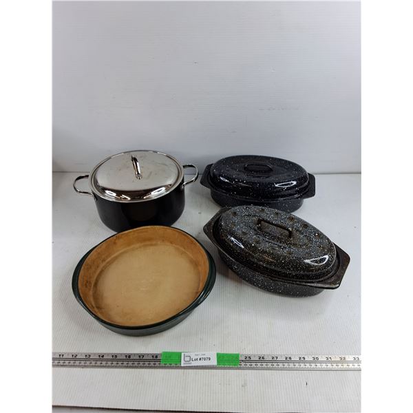 Stock Pot w/Lid, Broilers & Ceramic Baking Pan