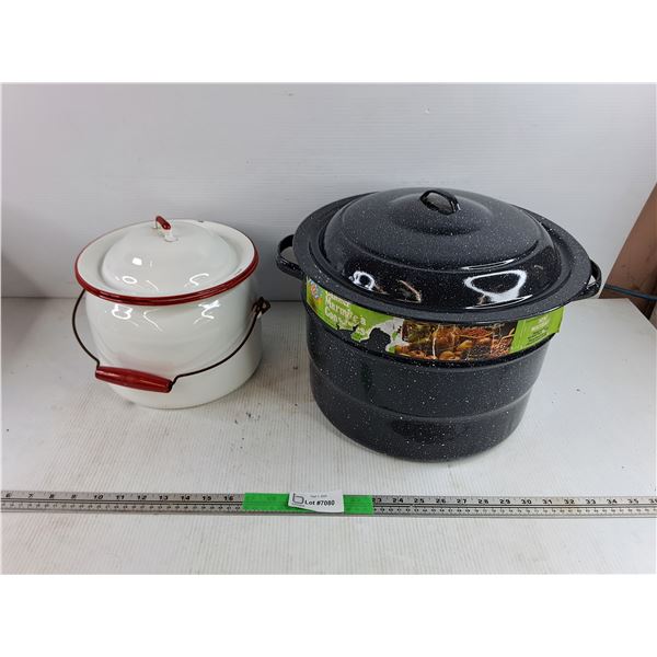 Enamel Canner & Enamel Stock Pot