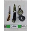 Image 1 : Throwing Knife, Pocket Knife & Coleman Compass