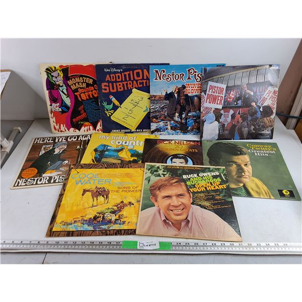 Assorted Vinyl Records - Pistor Power, Rick Nelson, Monster Mash, Misc