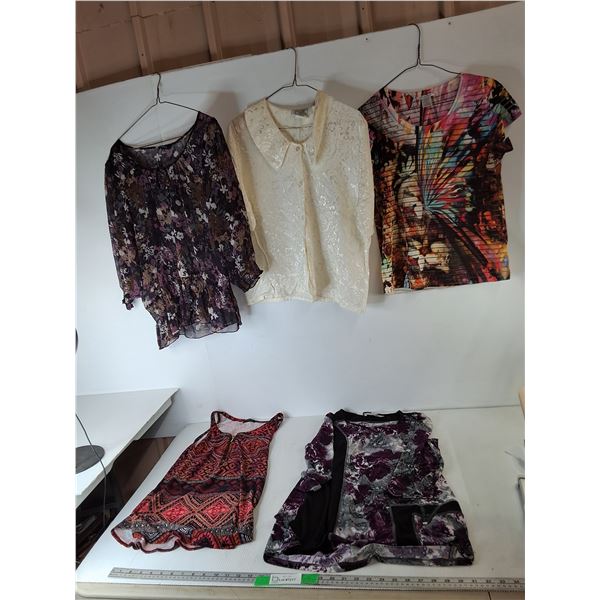 (5) Women's Dress Shirts- S to L