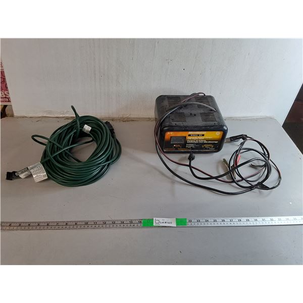 Outdoor Extension Cord & Motomaster Battery Charger- Powers On, Can't Ship